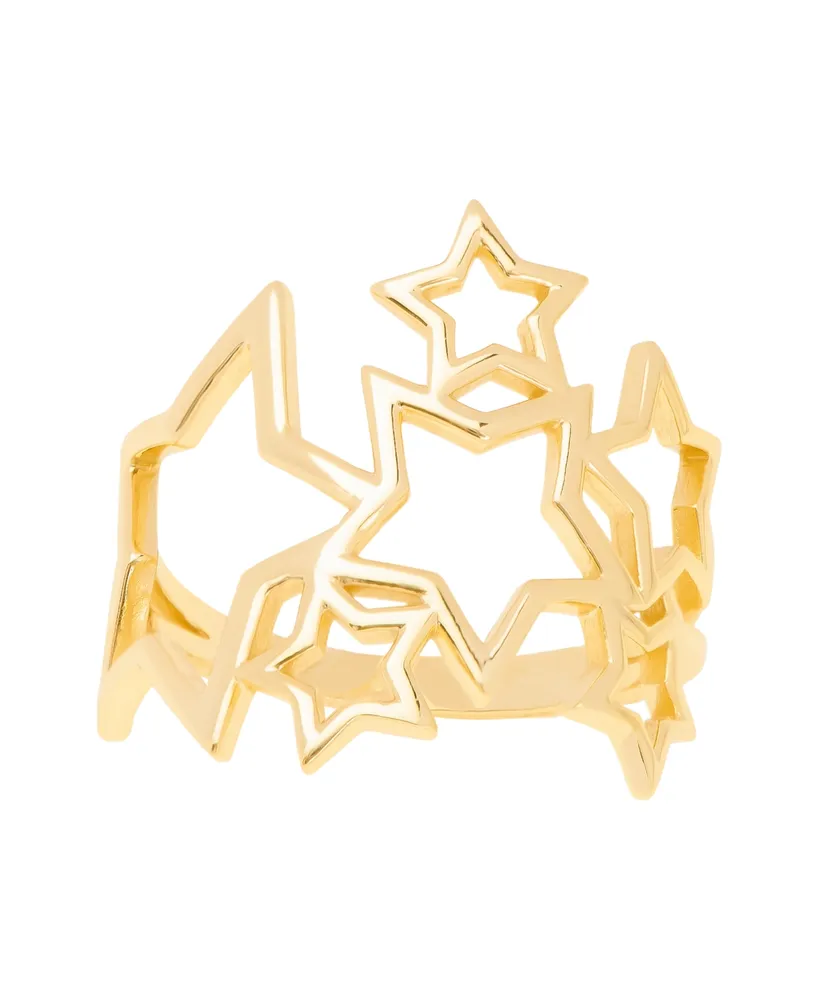 Macy's Gold Plated Open Design Stars Cluster Ring 