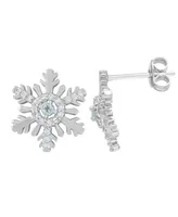 Macy's Silver Plated Blue Topaz Snowflake Set, 3 Piece - Silver