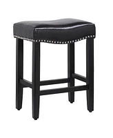 24" Upholstered Saddle Seat Counter Stool (Set of 2
