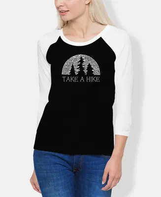 La Pop Art Women's Raglan Nature Lover Word T-shirt
