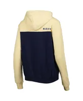 Women's Colosseum Gold and Navy Midshipmen Aidan Half-Zip Hoodie