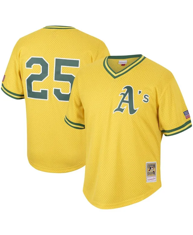 Men's Mitchell & Ness Rickey Henderson Green Oakland Athletics 1998 Cooperstown Mesh Batting Practice Jersey