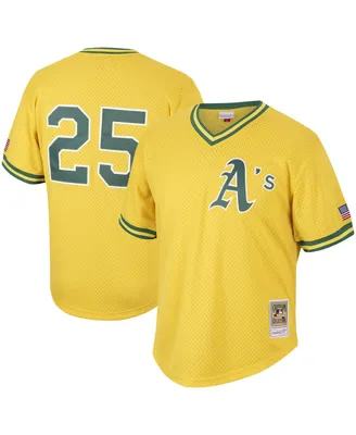 Men's Mitchell & Ness Mark McGwire Gold Oakland Athletics Cooperstown Collection Mesh Batting Practice Jersey