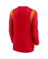 Men's Nike Red Kansas City Chiefs Sideline Tonal Logo Performance Player Long Sleeve T-shirt