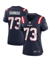 Women's Nike John Hannah Navy New England Patriots Game Retired Player Jersey