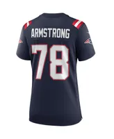 Women's Nike Bruce Armstrong Navy New England Patriots Game Retired Player Jersey