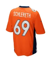 Men's Nike Mark Schlereth Orange Denver Broncos Game Retired Player Jersey