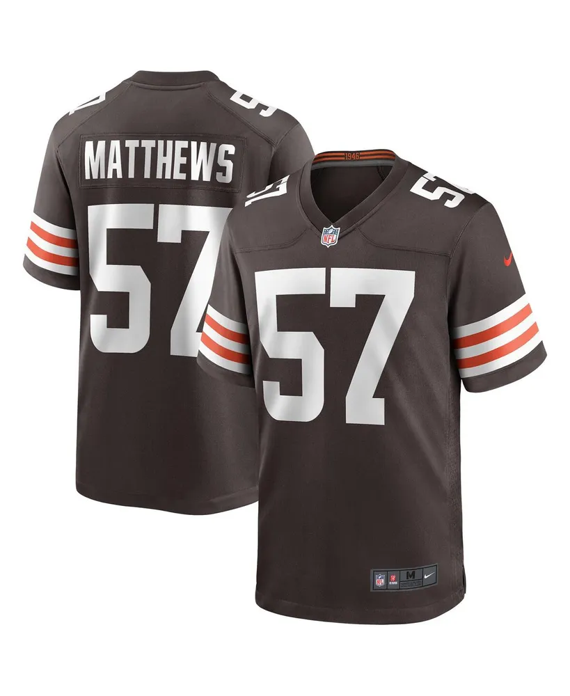 Men's Nike Clay Matthews Brown Cleveland Browns Game Retired Player Jersey