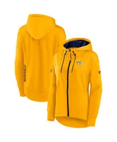 Women's Fanatics Gold Nashville Predators Authentic Pro Rink Full-Zip Hoodie