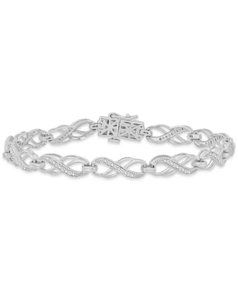 Diamond Infinity Link Bracelet (1/4 ct. t.w.) in Sterling Silver
