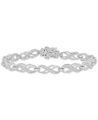 Diamond Infinity Link Bracelet (1/4 ct. t.w.) in Sterling Silver