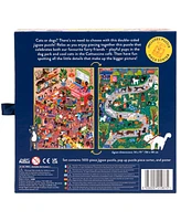 Professor Puzzle Cat Cafe Dog Park Double-Sided Jigsaw Puzzle Set, 502 Pieces