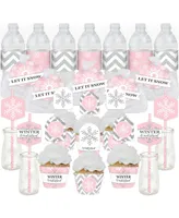 Pink Winter Wonderland Birthday & Baby Shower Fabulous Favor Party Pack 100 Pc