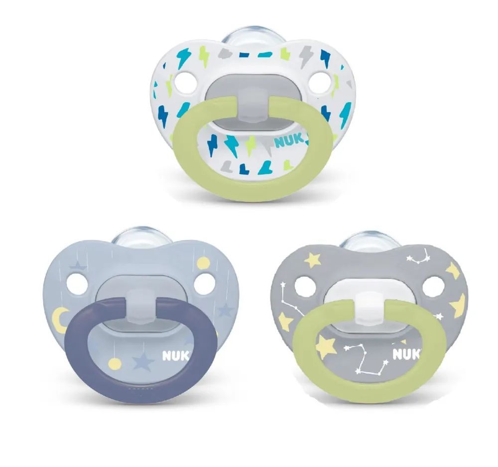 Nuk Baby Orthodontic Pacifiers, 6 to 18 Months, Assorted, 3 Pack