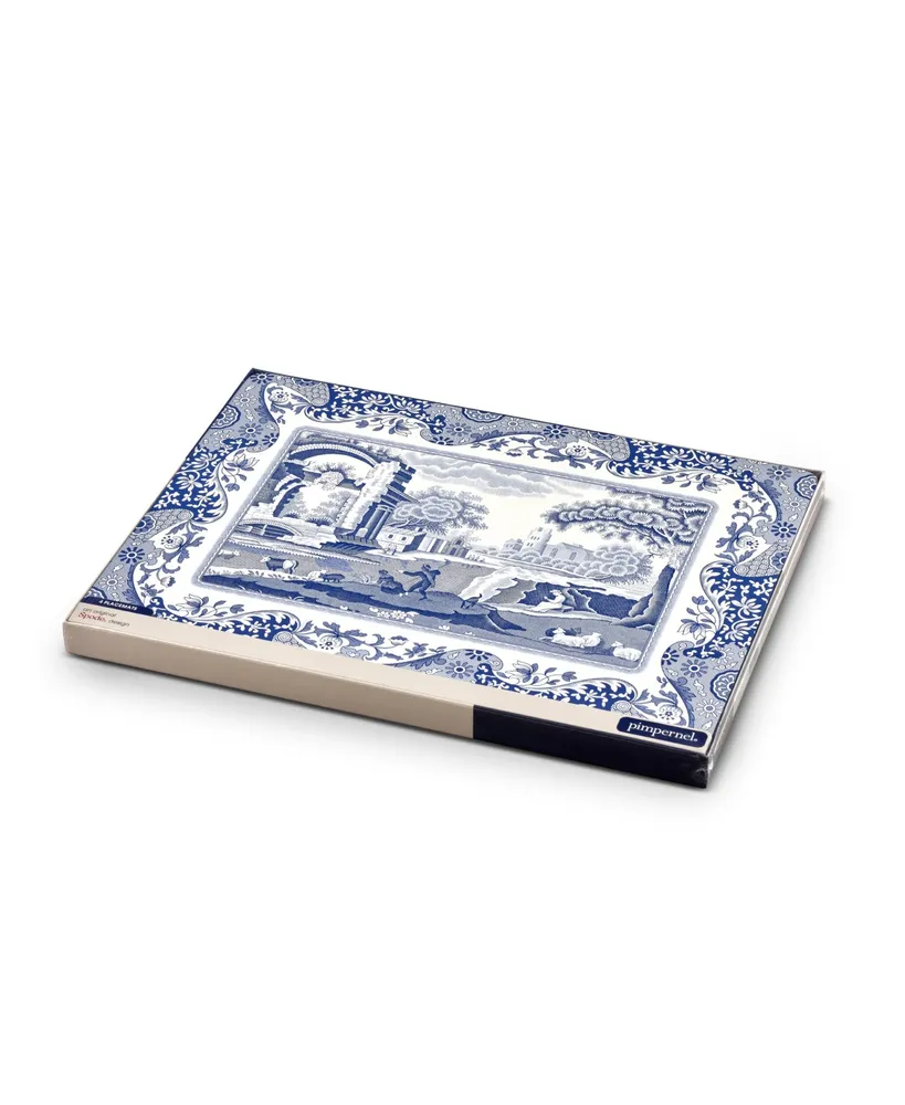 Spode Table Linens, Set of 4 Blue Italian Placemats