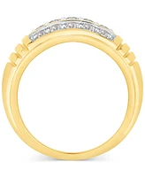 Men's Diamond Three Row Dome Ring (1 ct. t.w.) in 10k Gold