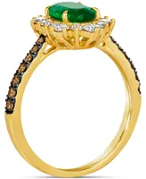 Le Vian Costa Smeralda Emeralds (7/8 ct. t.w.) & Diamond (5/8 ct. t.w.) Halo Ring in 14k Gold