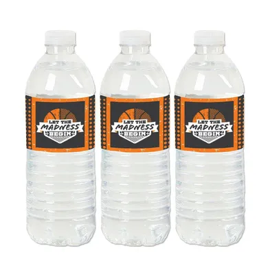 Basketball - Let the Madness Begin - Party Water Bottle Sticker Labels - 20 Ct