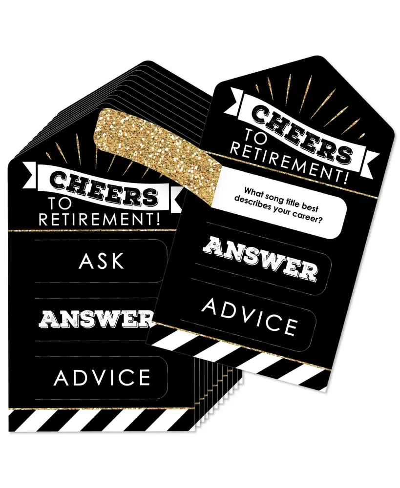 Happy Retirement Party Game Cards - Advice Conversation Starters Pull Tabs 12 Ct