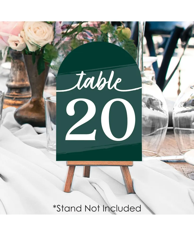 Emerald Elegantly Simple - Double-Sided 5 x 7 In Cards - Table Numbers - 1-20