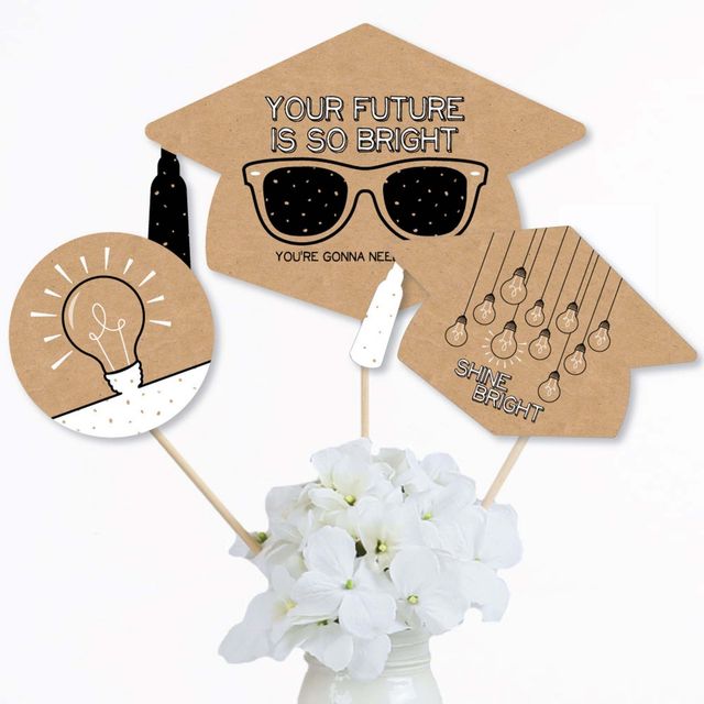 Bright Future - Graduation Party Centerpiece Sticks - Table Toppers - Set of 15