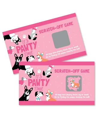 Pawty Like a Puppy Girl - Baby Shower or Birthday Game Scratch Off Cards - 22 Ct