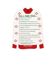 Ugly Sweater - Selfie Scavenger Hunt - Holiday Christmas Party Game - Set of 12