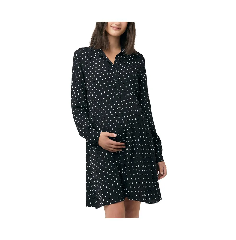 Ripe Maternity Maternity Fifi Shirt Dress Black