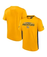 Men's Fanatics Gold, Navy Nashville Predators Authentic Pro Rink Tech T-Shirt