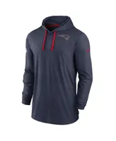 Men's Nike Navy New England Patriots Sideline Pop Performance Pullover Long Sleeve Hoodie T-shirt