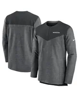 Men's Nike Charcoal Baltimore Ravens Sideline Lockup Performance Quarter-zip Jacket