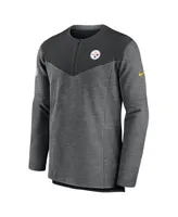 Men's Nike Charcoal Pittsburgh Steelers Sideline Lockup Performance Quarter-zip Jacket