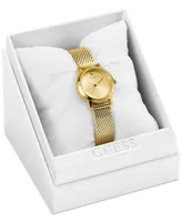 Guess Women's Gold-Tone Mesh Bracelet Watch 25mm - Gold