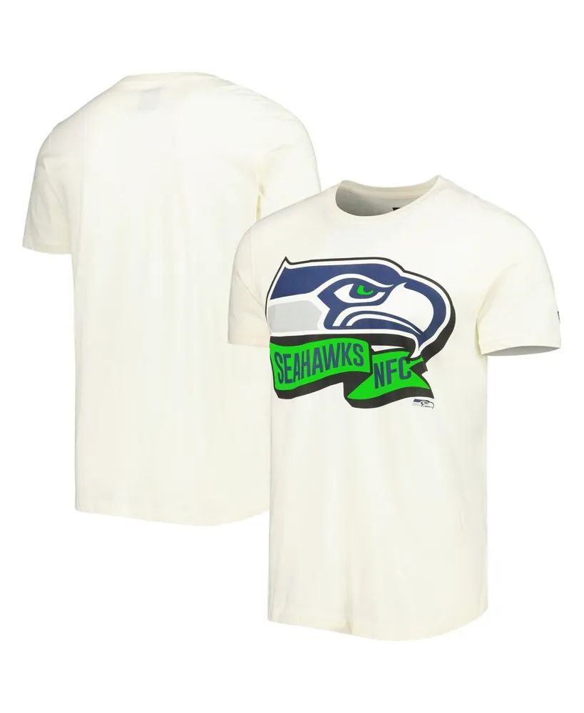 Men's New Era Cream Seattle Seahawks Sideline Chrome T-shirt
