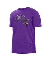 Men's New Era Purple Baltimore Ravens 2022 Sideline Ink Dye T-shirt