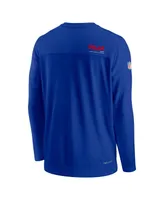 Men's Nike Royal Buffalo Bills Sideline Coach Chevron Lock Up Long Sleeve V-neck Performance T-shirt