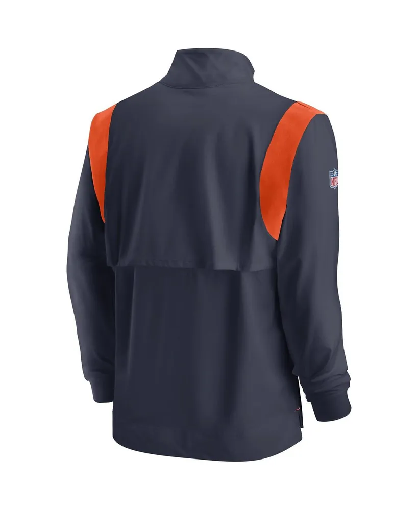 Men's Nike Navy Chicago Bears Sideline Coach Chevron Lockup Quarter-zip Long Sleeve Top