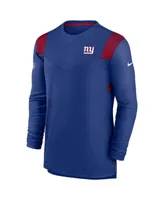 Men's Nike Royal New York Giants Sideline Tonal Logo Performance Player Long Sleeve T-shirt