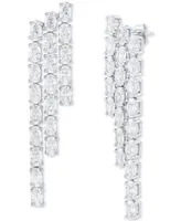 Cubic Zirconia Drop Earrings in Sterling Silver