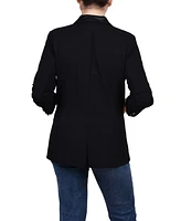 Ny Collection Women's Long Sleeve Satin Lapel Jacket