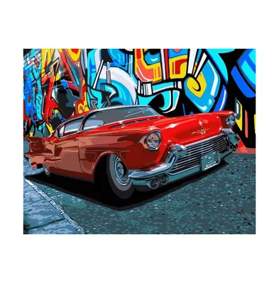 Painting by Numbers Kit Crafting Spark Red Cadillac S076 19.69 x 15.75 in
