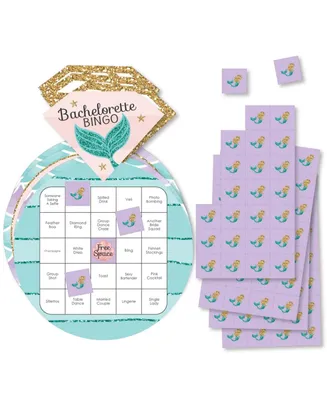 Trading the Tail for a Veil - Cards & Markers Mermaid Bridal Bingo Game - 18 Ct