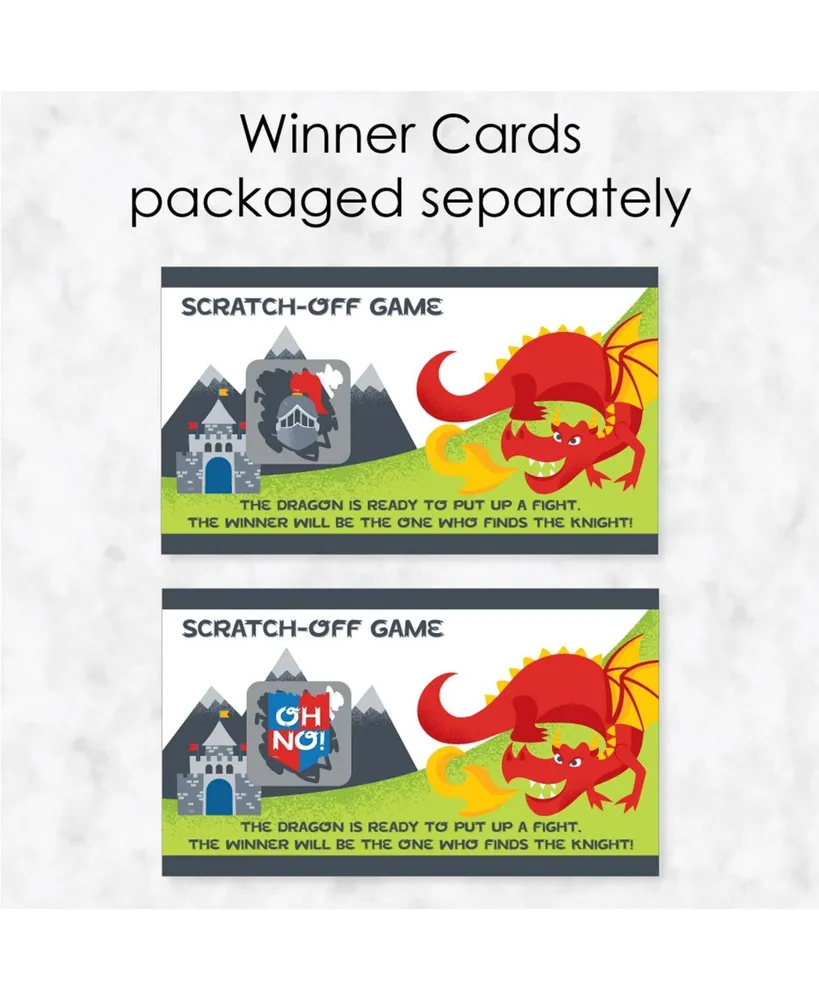 Calling All Knights and Dragons - Medieval Party Game Scratch Off Cards - 22 Ct