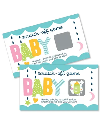 Colorful Baby Shower - Gender Neutral Party Game Scratch Off Cards - 22 Count