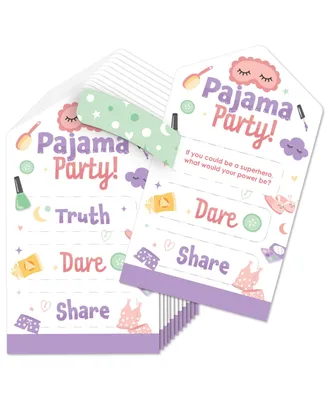 Pajama Slumber Party Birthday Game Cards Truth, Dare, Share Pull Tabs 12 Ct
