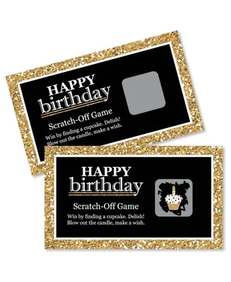 Adult Happy Birthday - Gold - Birthday Party Game Scratch Off Cards - 22 Count
