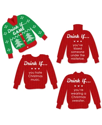 Big Dot of Happiness Drink If Game - Ugly Sweater - Christmas and Holiday Party Game - 24 Count