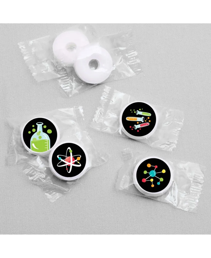 Scientist Lab - Mad Science Party Round Candy Sticker Favors (1 sheet of 108)