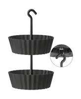 Tree Nest Sunny Hanging 2-Tiered Lace Planter Round Anthracite 12in