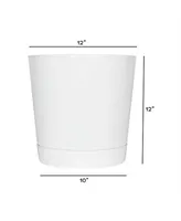 Novelty Full Depth Cylinder Pot, White, 12 Inch